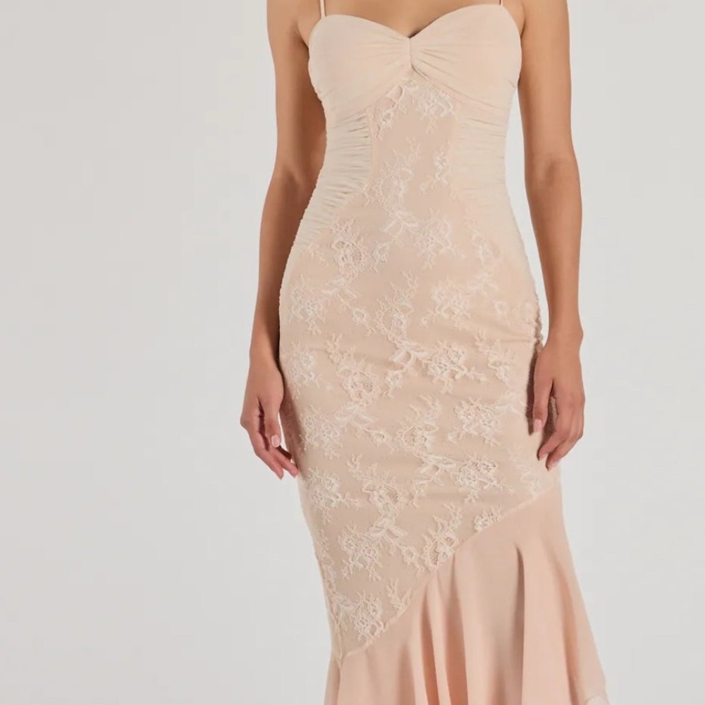 Windsor Blush Pink Lace Asymmetrical Cocktail Dress  SP